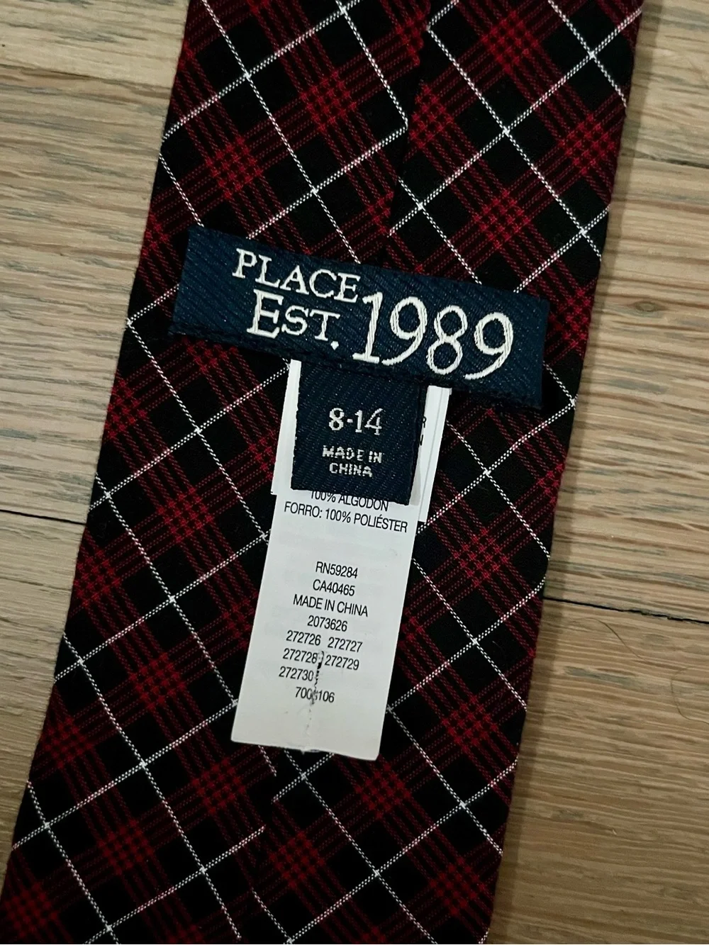 The Children’s Place Boys Plaid Poplin Tie Color:CLASSIC RED. Size: 8-14.